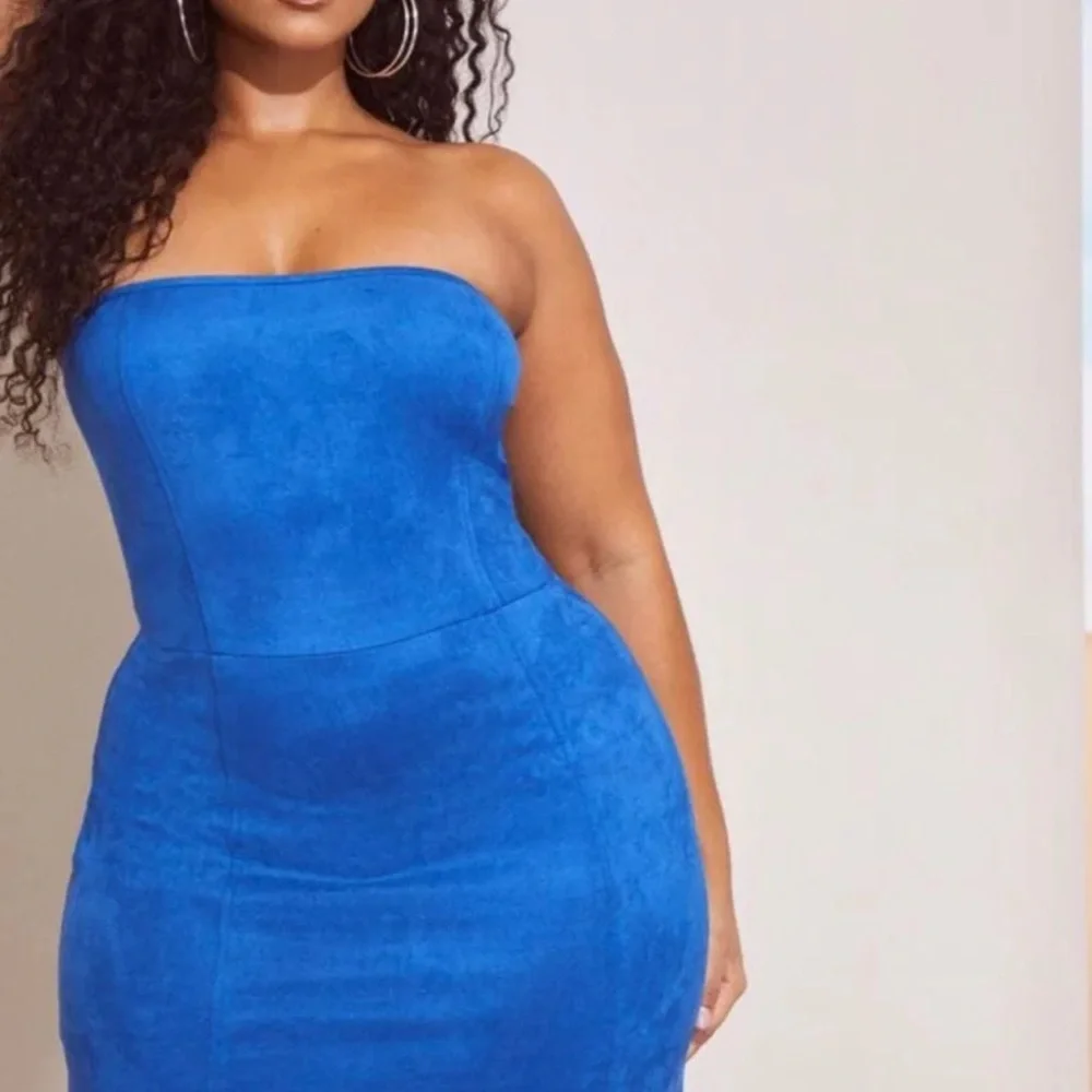 NWT PLT Cobalt Faux Suede Bodycon Dress - Picture 6 of 7